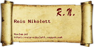 Reis Nikolett névjegykártya